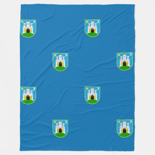 Flagge von Zagreb, Kroatisch-Fleece Blanket Fleecedecke (Vorderseite)