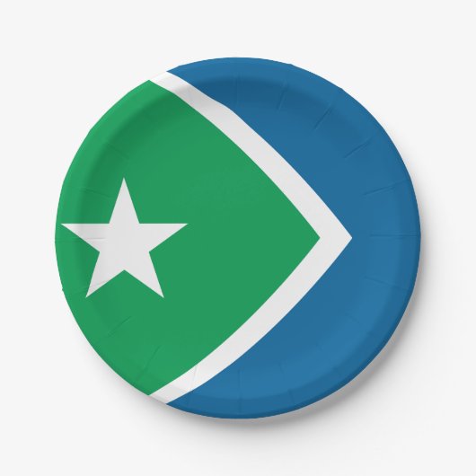 Flagge von Zedernrasen, Iowa Pappteller (Vorderseite)