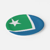 Flagge von Zedernrasen, Iowa Pappteller (Schrägansicht)