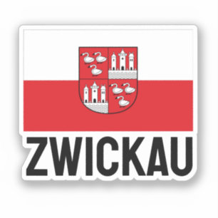Flagge von Zwickau, Deutschland Aufkleber