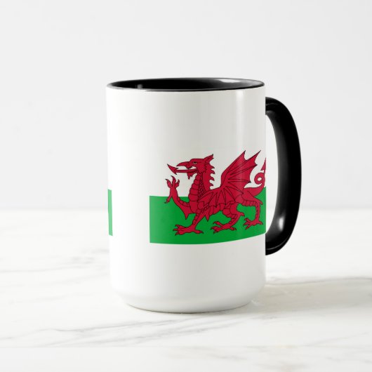 Flagge Wales Tasse (VorderseiteRechts)