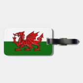 Flagge Wales - Walisischer Red Dragon Gepäckmarke Gepäckanhänger (Rückseite horizontal)