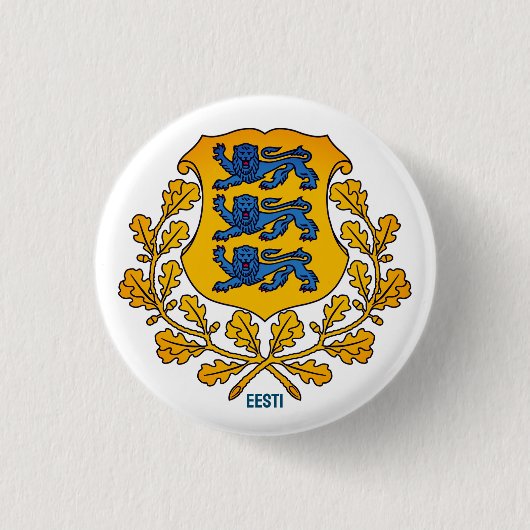 Flagge/Wappen Estlands Button (Vorderseite)