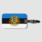 Flagge/Wappen Estlands Gepäckanhänger (Vorderseite (Horizontal))