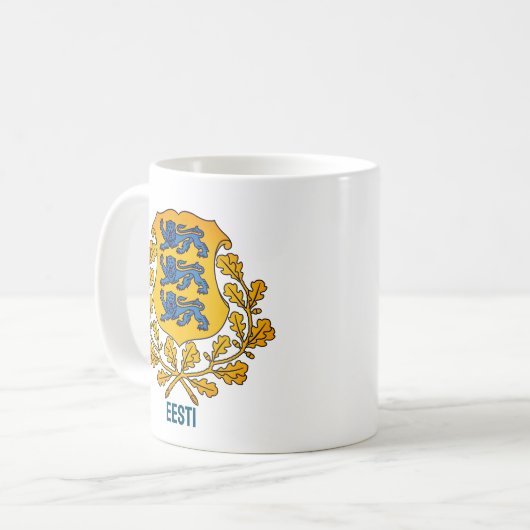 Flagge/Wappen Estlands Kaffeetasse (Vorderseite Links)