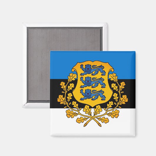 Flagge/Wappen Estlands Magnet (Vorderseite/Rückseite)