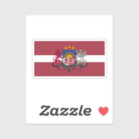 Flagge/Wappen Lettlands Aufkleber (Blatt)