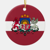 Flagge/Wappen Lettlands Keramik Ornament (Vorne)