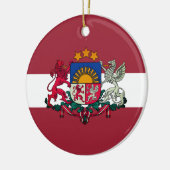 Flagge/Wappen Lettlands Keramik Ornament (Links)