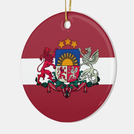 Flagge/Wappen Lettlands Keramik Ornament (Links)