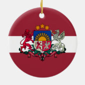 Flagge/Wappen Lettlands Keramik Ornament (Hinten)