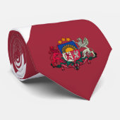 Flagge/Wappen Lettlands Krawatte (Gerollt)