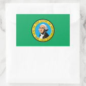 Flagge Washington Rechteckiger Aufkleber (Tasche)