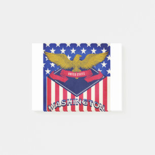 Flagge Washington USA Post-it Klebezettel