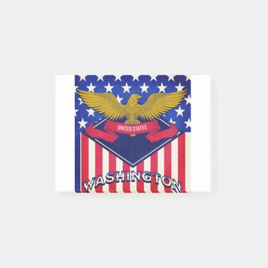 Flagge Washington USA Post-it Klebezettel (Vorderseite)