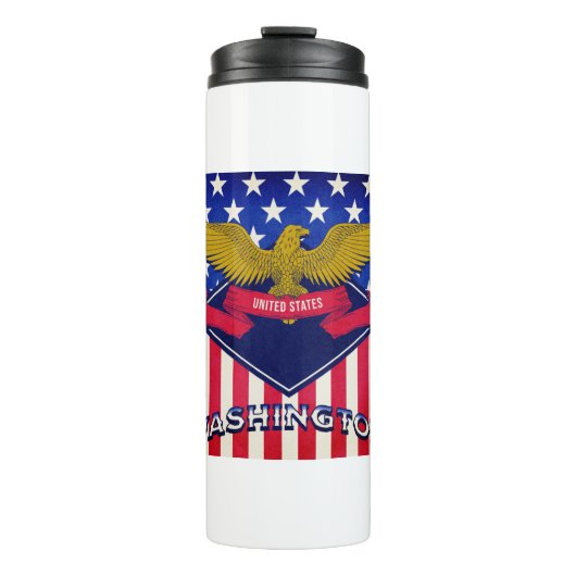Flagge Washington USA Thermosbecher (Vorderseite)