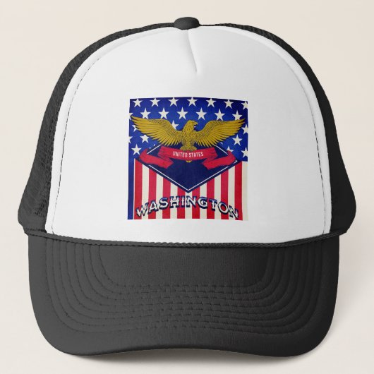 Flagge Washington USA Truckerkappe (Vorderseite)
