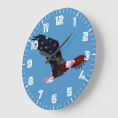 Flagge-Weißkopfseeadler Große Wanduhr (Winkel)