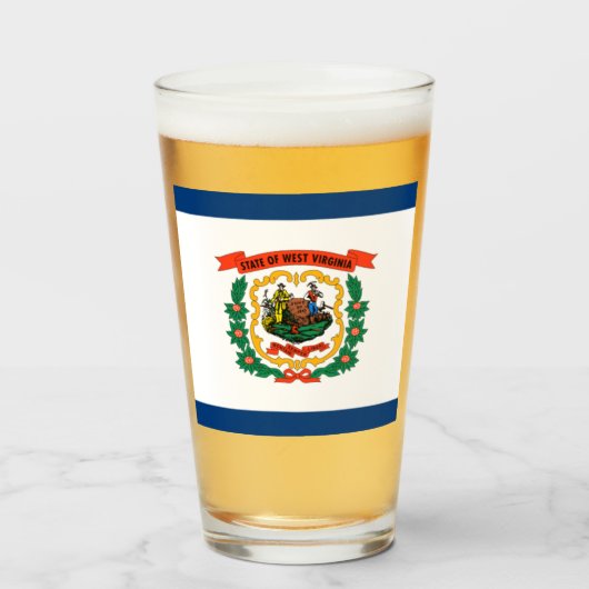 Flagge West Virginia Glas (Vorne (Gefüllt))