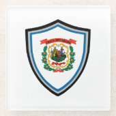 Flagge West Virginia Glasuntersetzer (Vorderseite)