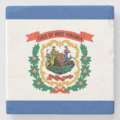 Flagge West Virginia Steinuntersetzer (Vorderseite)