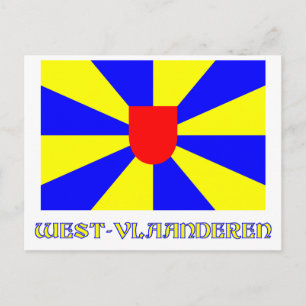 Flagge Westflandern mit Name Postkarte