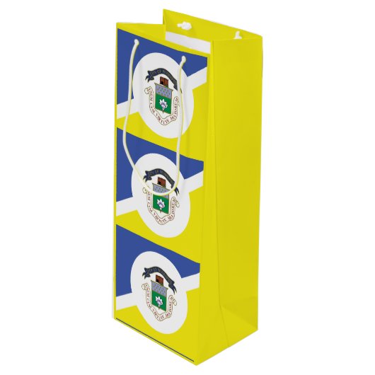 Flagge Winnipeg, Manitoba Weinbeutel Geschenktüte Für Weinflaschen (Vorderseite Schrägansicht)