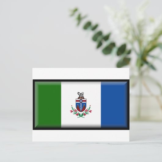 Flagge Yukon (Kanada) Postkarte (Stehend Vorderseite)