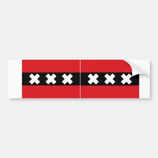 Flagge ZWEI von Amsterdam Autoaufkleber (Vorne)