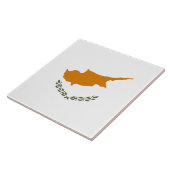 Flagge Zyperns (griechisch-zyprisch) Fliese (Seite)