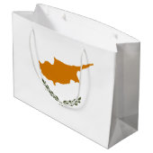 Flagge Zyperns Große Geschenktüte (Rückseite Schrägansicht)