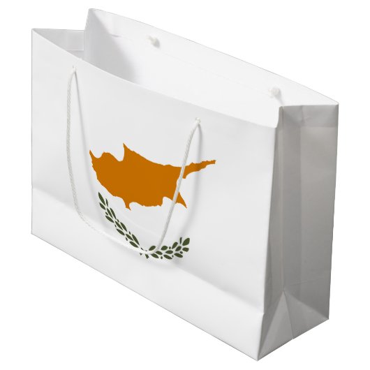 Flagge Zyperns Große Geschenktüte (Vorderseite Schrägansicht)