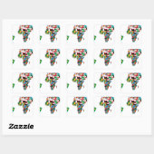 Flagged World - Karte der Flaggen der Welt Quadratischer Aufkleber (Blatt)