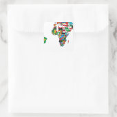 Flagged World - Karte der Flaggen der Welt Quadratischer Aufkleber (Tasche)
