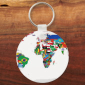 Flagged World - Karte der Flaggen der Welt Schlüsselanhänger (Vorderseite)