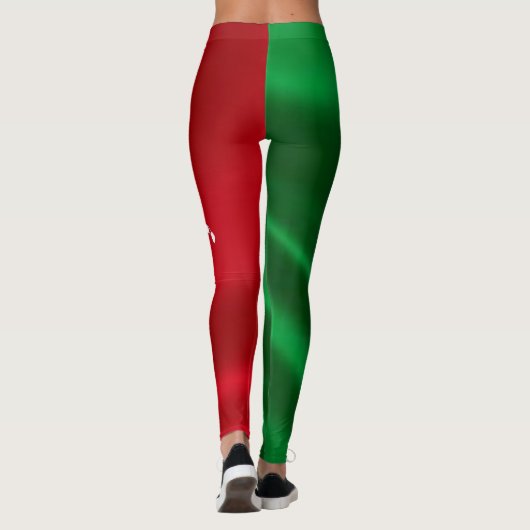 Flaggemuster Karte Italiens Italien rotes grünes Leggings (Rückseite)