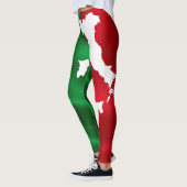 Flaggemuster Karte Italiens Italien rotes grünes Leggings (Links)