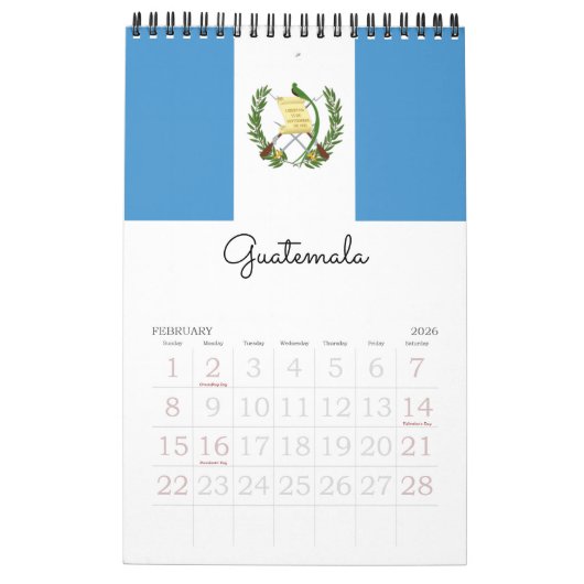 Flaggen 15-Mo von Mittelamerika und von Kalender (Feb 2026)