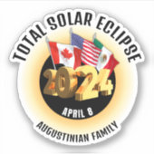 Flaggen 2024 INSGESAMT SOLAR ECLIPSE-Familie Aufkleber (Vorderseite)