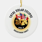Flaggen 2024 INSGESAMT SOLAR ECLIPSE-Familie Keramik Ornament (Vorne)