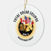 Flaggen 2024 INSGESAMT SOLAR ECLIPSE-Familie Keramik Ornament (Links)