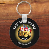 Flaggen 2024 INSGESAMT SOLAR ECLIPSE-Familie Schlüsselanhänger (Rückseite)