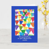 Flaggen-Abschluss-Glückwünsche für Justin Karte (Gelbe Blume)