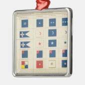 Flaggen, Abzeichen, usw. Silbernes Ornament (Links)