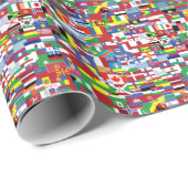 Flaggen aller Nationen Geschenkpapier (Rolleneckpunkt)