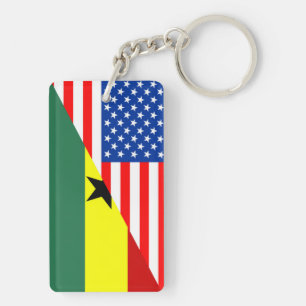 Flaggen-Amerika-Symbol Landes USA Ghana halbes Schlüsselanhänger