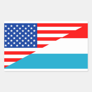 Flaggen-Amerika-Symbol Landes USA Luxemburg halbes Rechteckiger Aufkleber