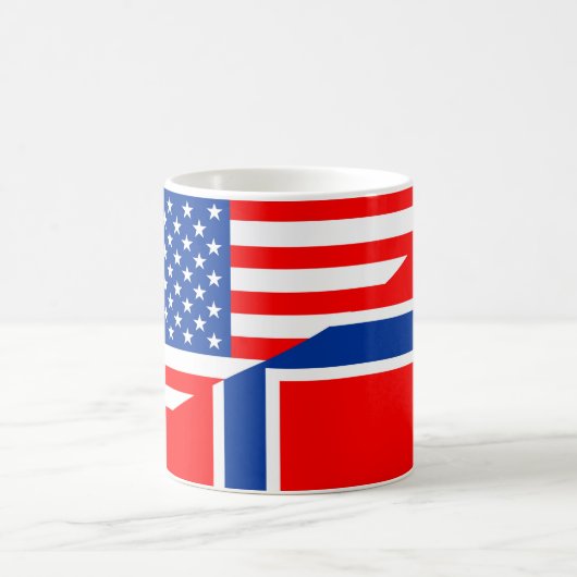 Flaggen-Amerika-Symbol Landes USA Norwegen halbes Kaffeetasse (Mittel)