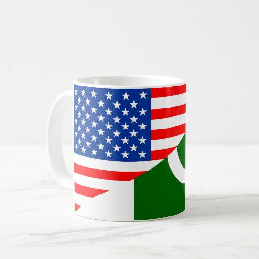 Flaggen-Amerika-Symbol Landes USA Pakistan halbes Kaffeetasse (Vorderseite Links)