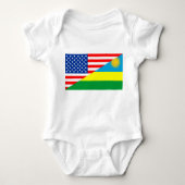 Flaggen-Amerika-Symbol Landes USA Ruanda halbes Baby Strampler (Vorderseite)